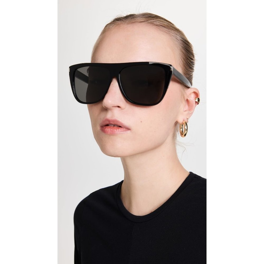 AUTHENTIC Saint Laurent SL 1 Combi 001 Black With Grey Sunglasses 59mm Unisex